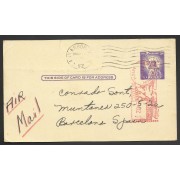Estados Unidos Postal de Ann Arbor a Barcelona 1962