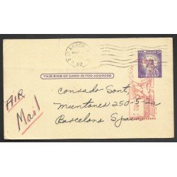 Estados Unidos Postal de Ann Arbor a Barcelona 1962 Estados Unidos Postal de Ann Arbor a Barcelona 1962