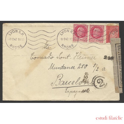 Francia Carta de Lyon a Barcelona 1942