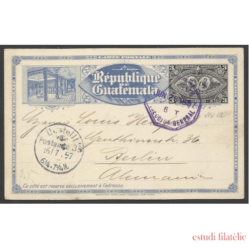 Guatemala Postal dirigida a Berlin 1897