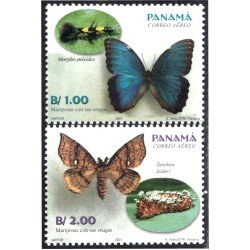Panama A- 546/547 2001 Mariposas con sus orugas MNH Panama A- 546/547 2001 Mariposas con sus orugas MNH