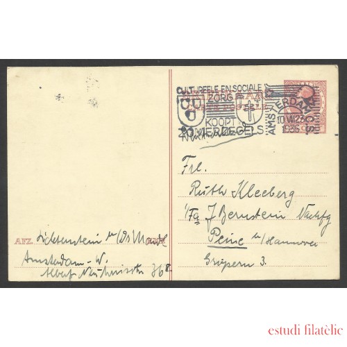 Holanda Postal de Amsterdam a Peine (Alemania) 1936 