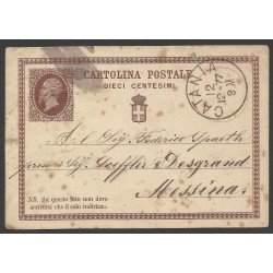 Italia Postal de Catania a Mesina 1877 Italia Postal de Catania a Mesina 1877