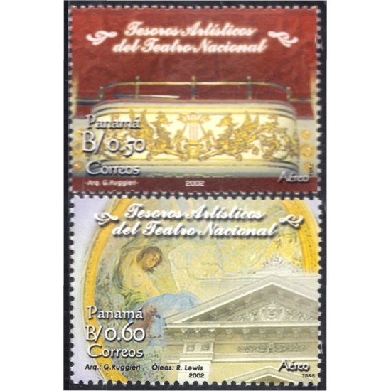 Panama A- 556/57 2002 Tesoros Artísticos del Teatro nacional MNH