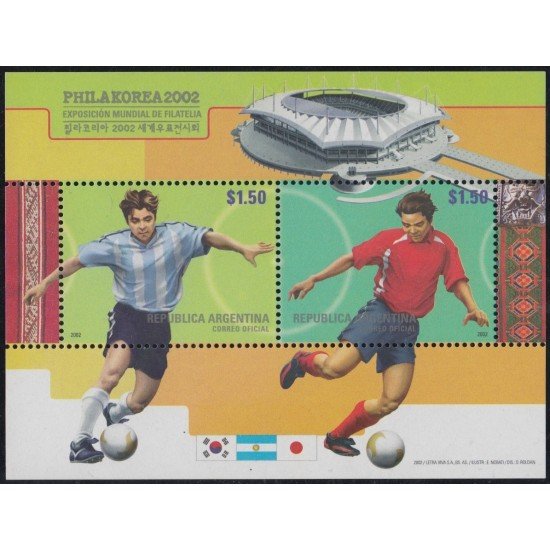 Argentina HB 79 2002 Philakorea Copa del Mundo Fútbol en Corea del Sur y Japón MNH
