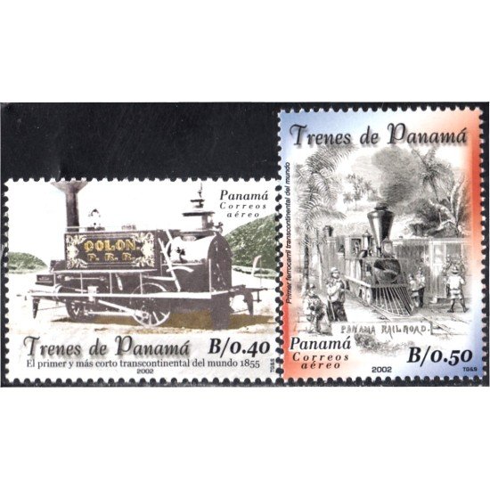 Panama A- 559/60 2002 Trenes de Panama MNH