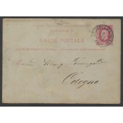 Bégica Postal de Bruselas a Colonia 1881