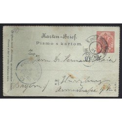 Yugoslavia Postal de Mostar a Wuerzburg 1901 Yugoslavia Postal de Mostar a Wuerzburg 1901
