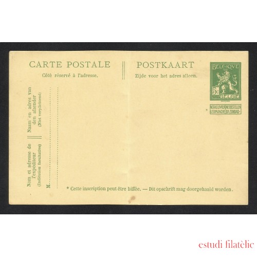Bélgica Postal Prefranqueada  SIn circular