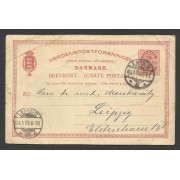 Dinamarca Postal de Aarhaus a Leipzig 1903