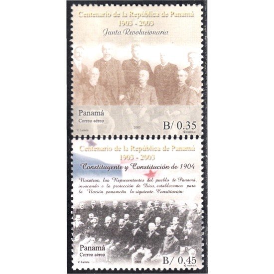 Panama A- 574/75 2003 100° de la República de Panama MNH
