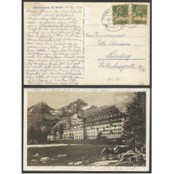 Suiza Postal de Saint Moritz a Nuremberg 1924 Suiza Postal de Saint Moritz a Nuremberg 1924