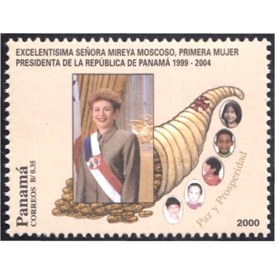 Panama 1195 2000 Sra. Mireia Moscoso 1ª mujer presidenta de la República de Panama MNH