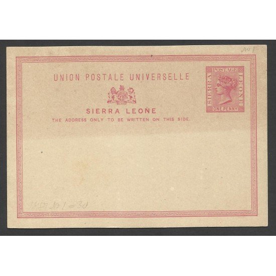 Sierra Leona Postal Prefranqueada Sin circular UPU Sierra Leona Postal Prefranqueada Sin circular UPU