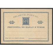 Macao y Timor Postal prefranqueada 1885  Sin circular