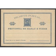 Macao y Timor Postal prefranqueada 1885  Sin circular