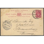 Transvaal Postal de Johanesburgo a Braunschweig 1902