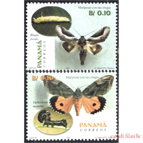 Panama 1205/06 2001 Mariposas con sus orugas MNH