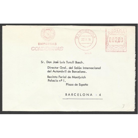Esapaña Carta de la Empresa Condeminas al Director de la Feria de Barcelona 1976 Esapaña Carta de la Empresa Condeminas al Director de la Feria de Barcelona 1976