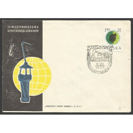 Polonia Carta Matasello Conmemorativo Conferencia Siderurgia 1959 Polonia Carta Matasello Conmemorativo Conferencia Siderurgia 1959