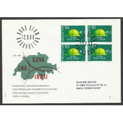 Suiza Carta Matasello Primer Día del Seguro de Accidentes 1968 Suiza Carta Matasello Primer Día del Seguro de Accidentes 1968
