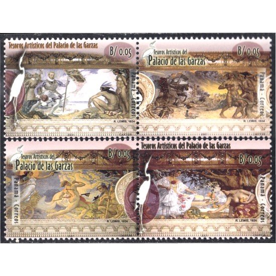 Panama 1208/11 2001 Tesoros Artísticos del Palacio de Garzas MNH