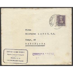 España Carta de Las Palmas de Gran Canaria a Barcelona 1939 España Carta de Las Palmas de Gran Canaria a Barcelona 1939