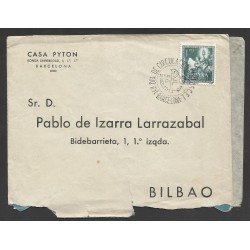 España Carta de Barcelona a Bilbao con Matasello Primer Día España Carta de Barcelona a Bilbao con Matasello Primer Día