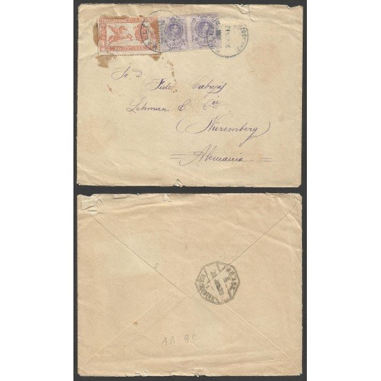 España Carta de Mallén (Zaragoza) a Nuremberg 1937 España Carta de Mallén (Zaragoza) a Nuremberg 1937