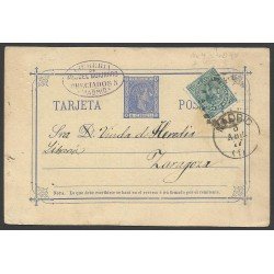 España Postal de Madrid a Zaragoza 1877 España Postal de Madrid a Zaragoza 1877