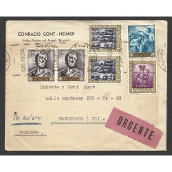 España Carta Urgente de Córdoba a Barcelona 1952 España Carta Urgente de Córdoba a Barcelona 1952