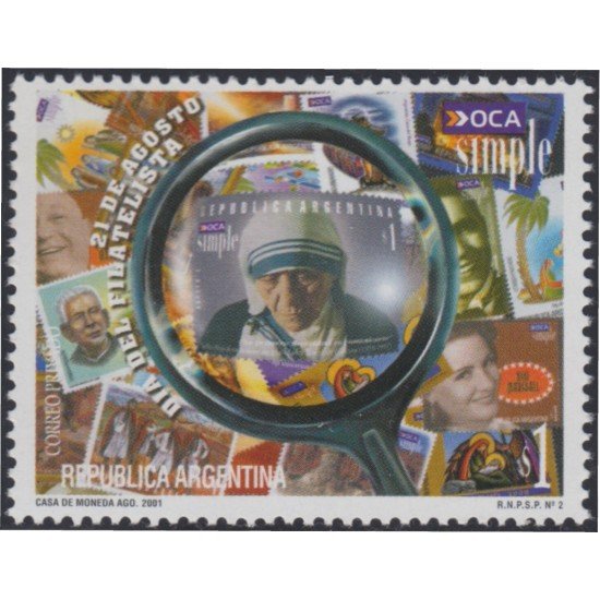 Argentina OCA 23 2001 Día del Filatelista MNH Argentina OCA 23 2001 Día del Filatelista MNH