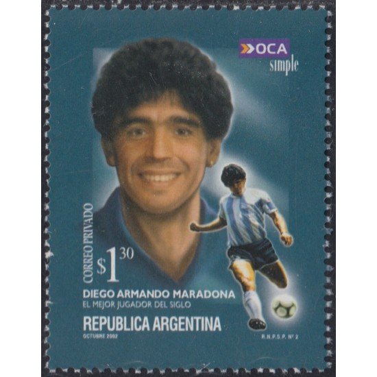 Argentina OCA 34 2002 Diego Armando Maradona MNH Argentina OCA 34 2002 Diego Armando Maradona MNH