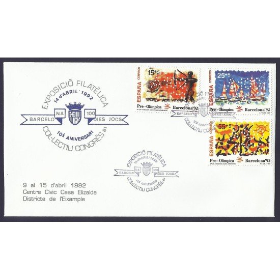 España Carta Conmemorativa y Matasello Privado Barcelona 1992 España Carta Conmemorativa y Matasello Privado Barcelona 1992