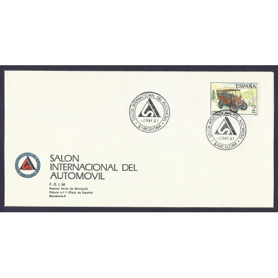 España Sobre y Matasello Salón Internacional del Automóvil 1981 España Sobre y Matasello Salón Internacional del Automóvil 1981