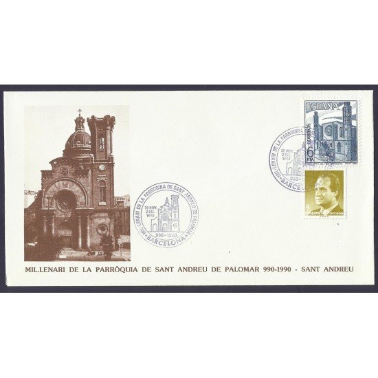 España Sobre y Matasello Milenario de la Parroquia de Sant Andreu del Palomar España Sobre y Matasello Milenario de la Parroquia de Sant Andreu del Palomar