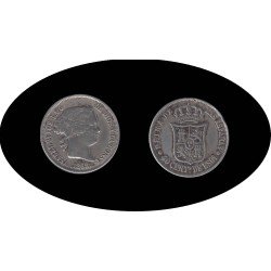 Isabel II 1868 40 céntimos de escudo 18 68 Madrid plata