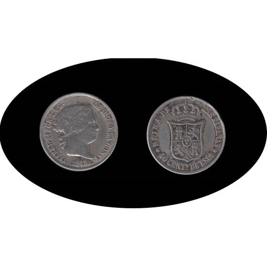 Isabel II 1868 40 céntimos de escudo 18 68 Madrid plata Isabel II 1868 40 céntimos de escudo 18 68 Madrid plata