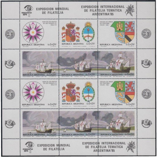 Argentina 1410/15 1984 Exposición Internacional de Filatelia Temática Barcos Boa Argentina 1410/15 1984 Exposición Internacional de Filatelia Temática Barcos Boa
