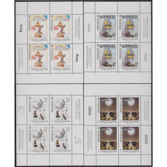 Argentina 1650/53 1988 Prenfil 88 1º Reunión Nac. de cronistas filatélicos MNH