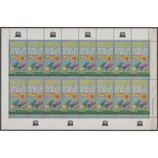 Argentina 1791 1992 Campaña contra el uso de las drogas MNH Argentina 1791 1992 Campaña contra el uso de las drogas MNH