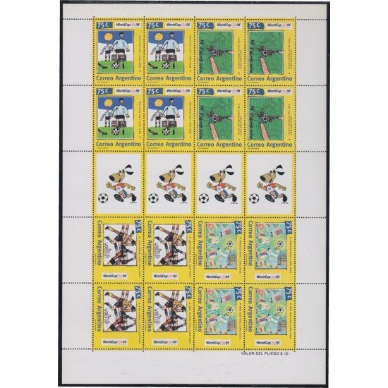 Argentina 1845/48 1994 Copa de Fútbol del Mundo en Estados Unidos MNH Argentina 1845/48 1994 Copa de Fútbol del Mundo en Estados Unidos MNH