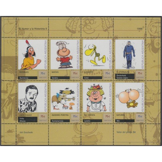 Argentina 2050/57 1998 Personajes Humor e historietas MNH Argentina 2050/57 1998 Personajes Humor e historietas MNH