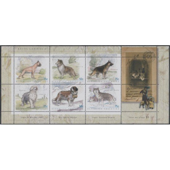 Argentina 2095/00 1999 Fauna Perros Dogs MNH Argentina 2095/00 1999 Fauna Perros Dogs MNH