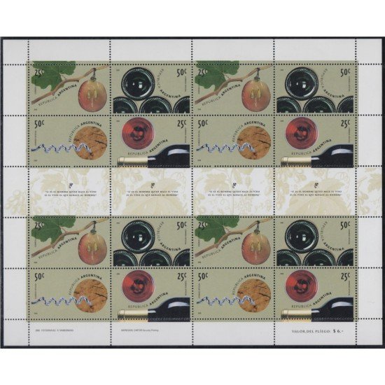 Argentina 2151/54 2000 El vino The wine MNH Argentina 2151/54 2000 El vino The wine MNH