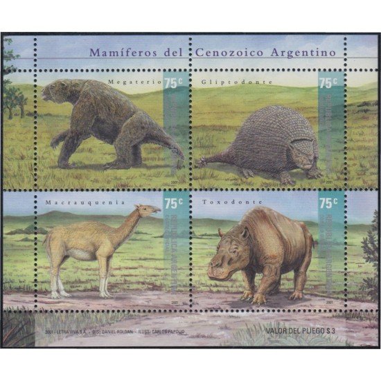 Argentina 2228/31 2001 Mamíferos de Cenozoico Argentino MNH