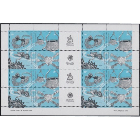 Argentina 2238/41 2001 Platería criolla MNH Argentina 2238/41 2001 Platería criolla MNH