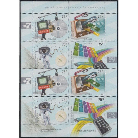 Argentina 2283/86 2001 Cincuenta años de la Televisión Argentina MNH Argentina 2283/86 2001 Cincuenta años de la Televisión Argentina MNH