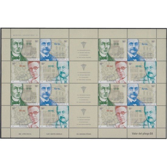Argentina 2307/10 2002 Personalidades Médicos Argentinos MNH Argentina 2307/10 2002 Personalidades Médicos Argentinos MNH