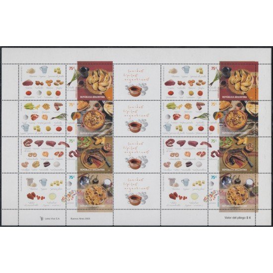Argentina 2391/94 2003 Gastronomía MNH Argentina 2391/94 2003 Gastronomía MNH